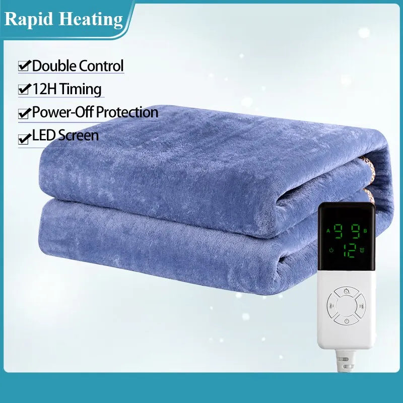 Thermal Soft Sleep Warming Winter Fleece Electric Heating Blanket